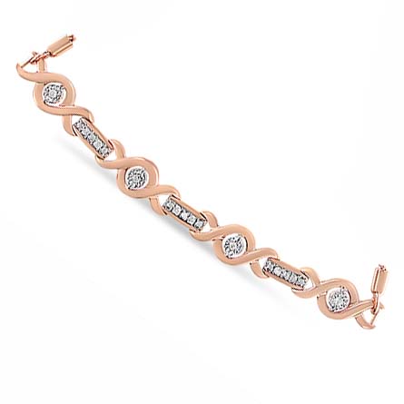 Bracciale Bolo regolabile in argento sterling 925 con diamanti incastonati a canale, da 4" a 10" (colore IJ, purezza I3) - Friggin Jewelry