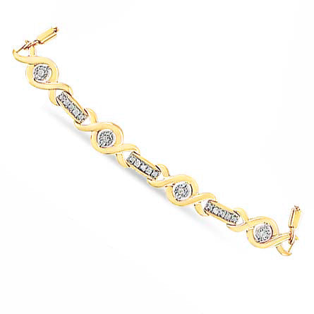 Bracciale Bolo regolabile in argento sterling 925 con diamanti incastonati a canale, da 4" a 10" (colore IJ, purezza I3) - Friggin Jewelry