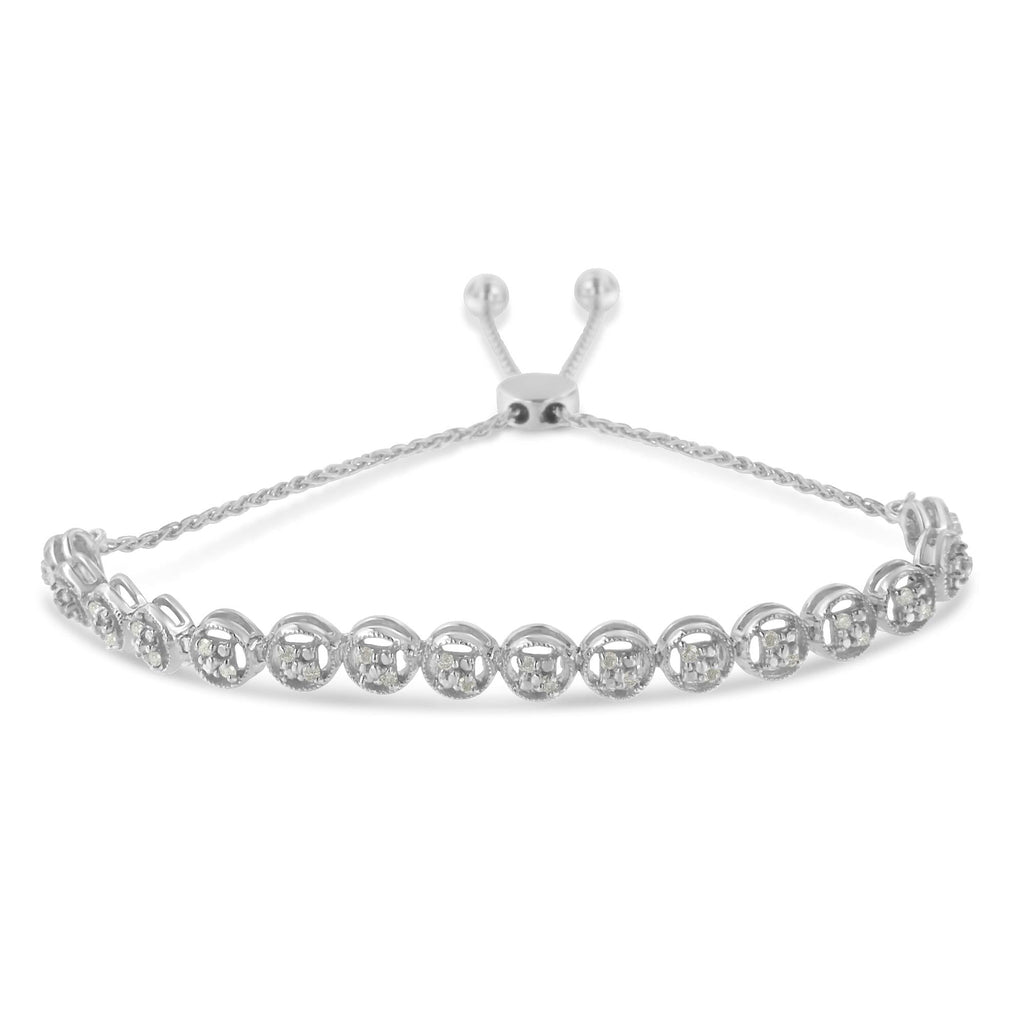 Bracciale Bolo in argento sterling con diamanti (0,25 carati, colore IJ, purezza I3) - Friggin Jewelry