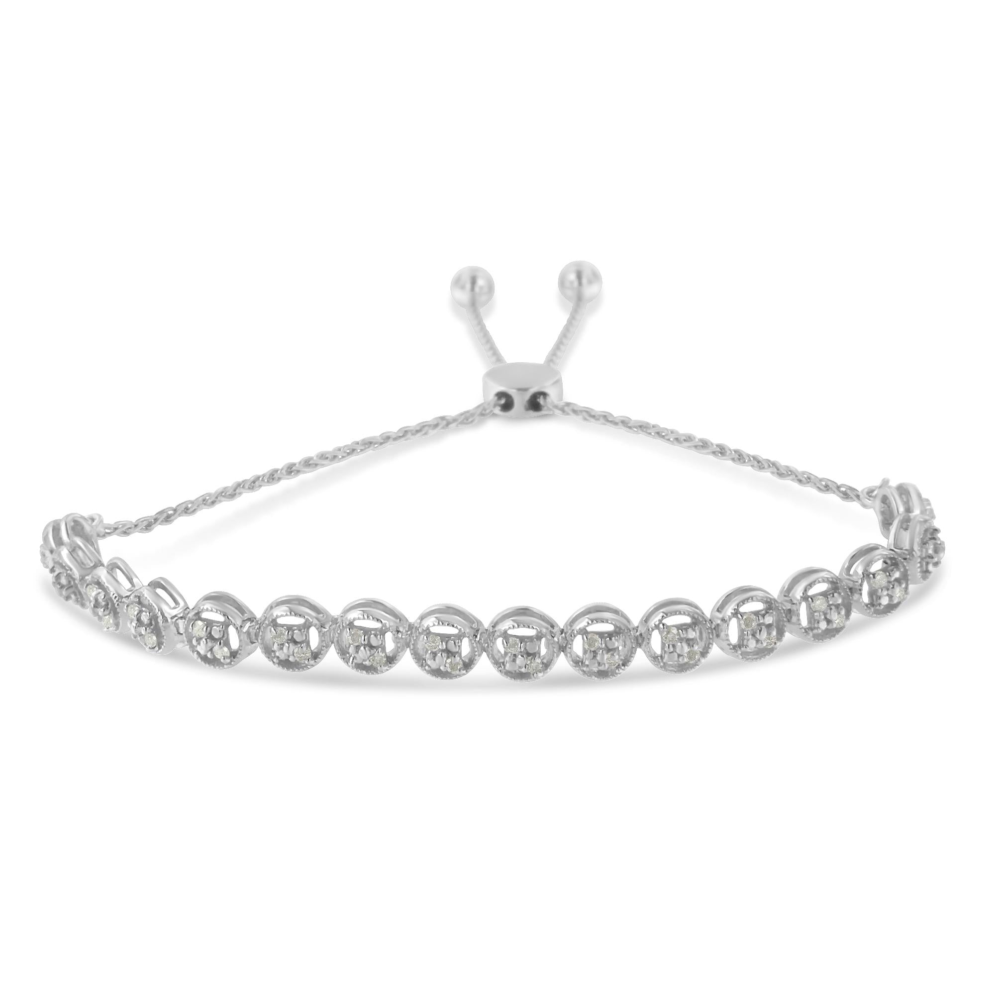 Bracciale Bolo in argento sterling con diamanti (0,25 carati, colore IJ, purezza I3) - Friggin Jewelry