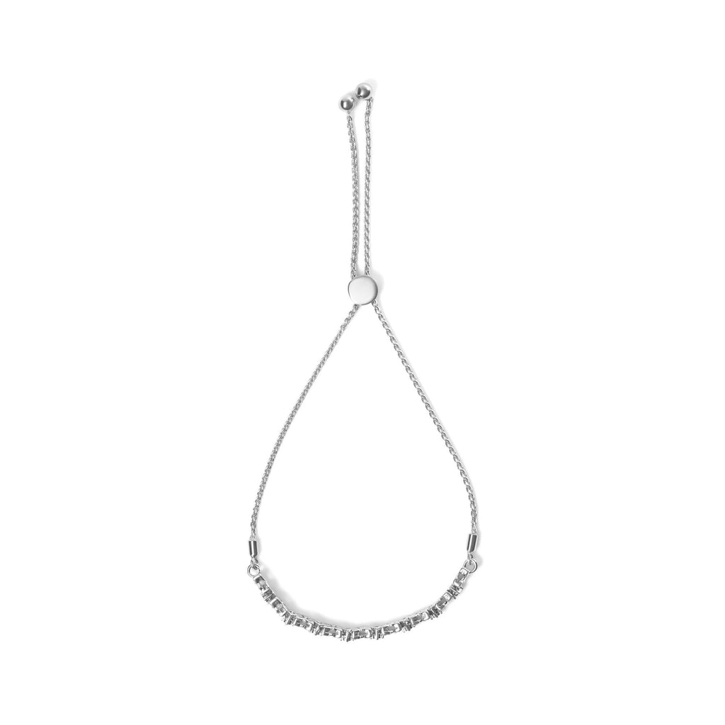 Pulsera bolo ajustable de plata de ley 925 con diamantes de 1/4 ct y eslabones en forma de marquesa de 4" a 10" (color IJ, claridad I1-I2) - Friggin Jewelry