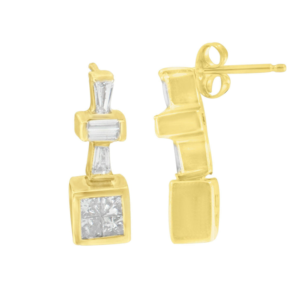 Orecchini a cerchio in oro giallo 14 carati con diamanti da 1/3 ct (GH, VS1-VS2) - Friggin Jewelry