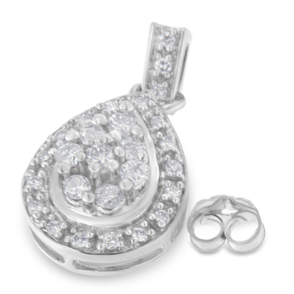 10k White Gold Round Cut Diamond Earrings (0.75 cttw, H-I Color, I1-I2 Clarity) - Friggin Jewelry