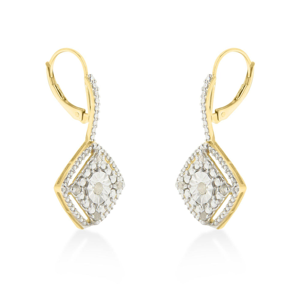 Pendiente colgante de plata de ley con diamante rosa (0,25 cts, color IJ, claridad I2-I3) - Friggin Jewelry