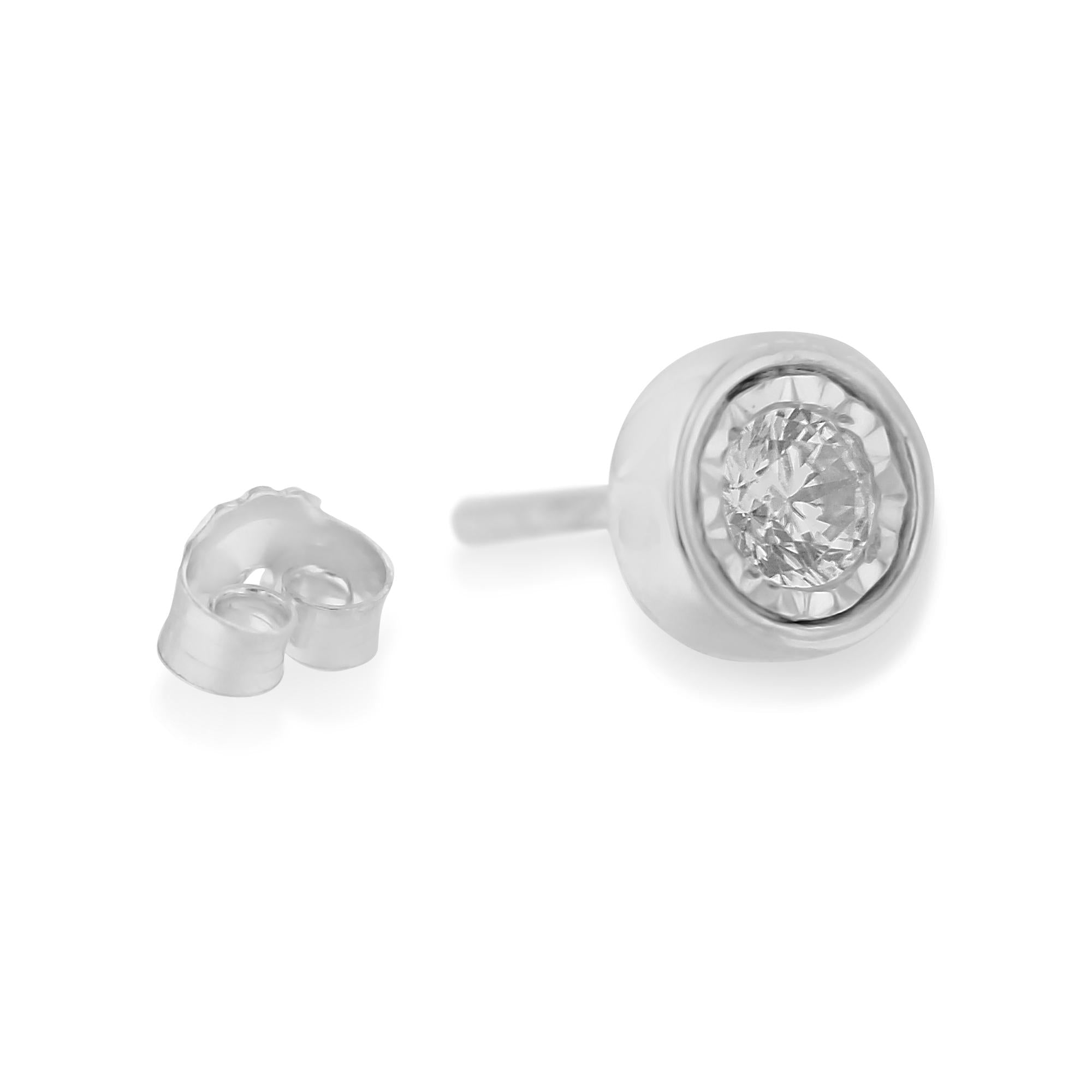 Aretes florales de diamantes en oro blanco de 10 quilates (3/8 ct, color IJ, claridad I2-I3) - Friggin Jewelry