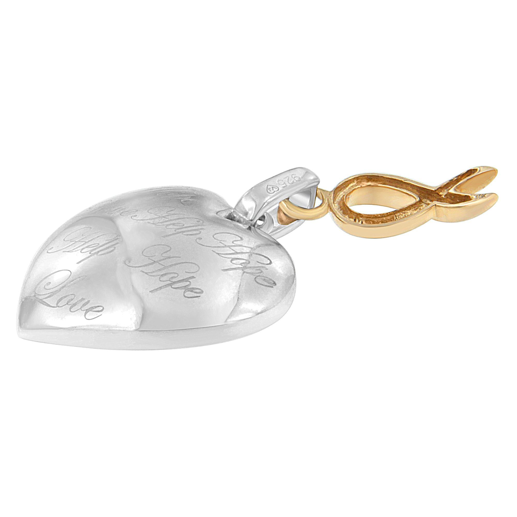 10K Yellow Gold Over Silver Heart Pendant Necklace - Friggin Jewelry