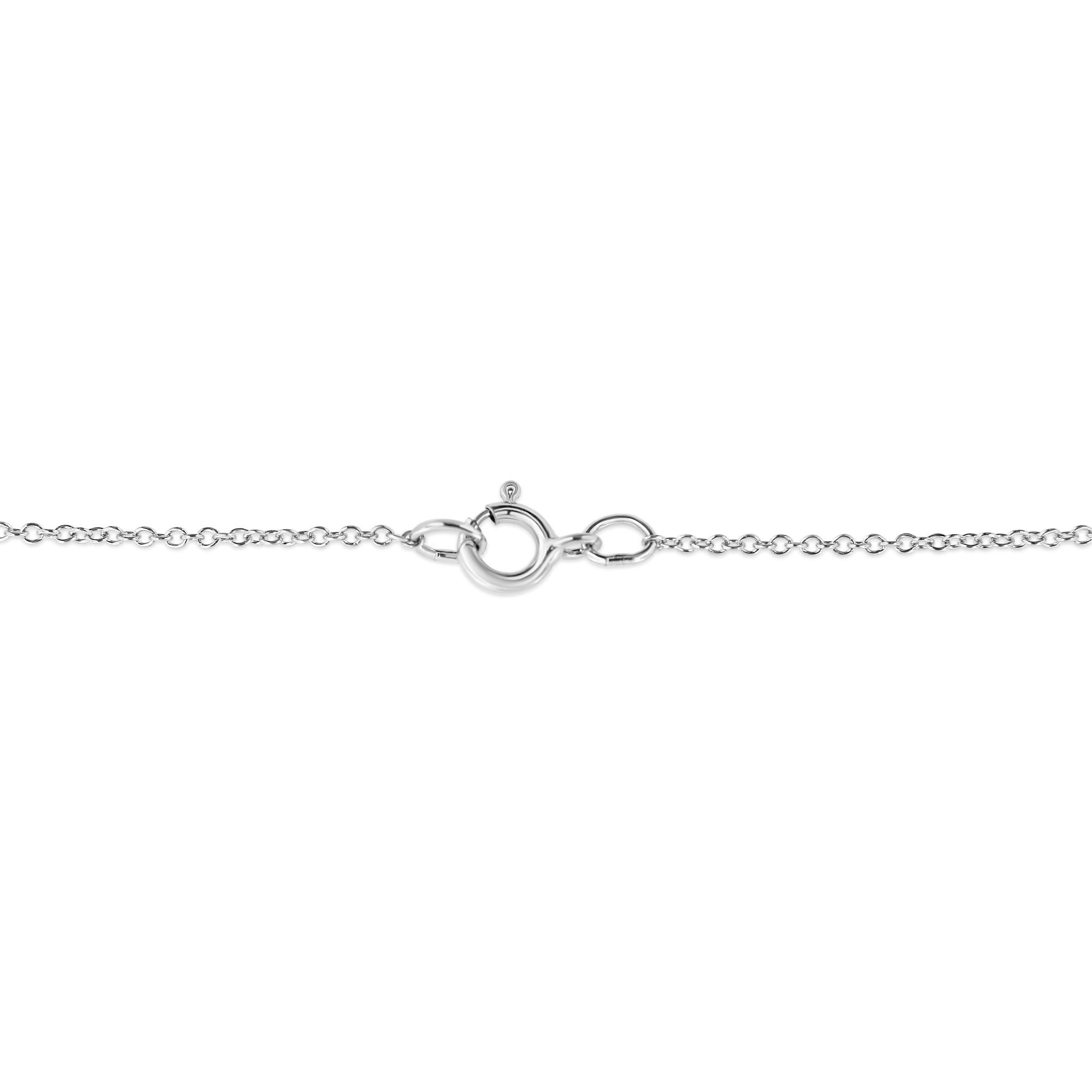 .925 Sterling Silver 1/10 Cttw Colored Diamond Suspended Bezel-Set Solitaire 16"-18" Adjustable Pendant Necklace (Color Enhanced, I1-I2 Clarity) - Friggin Jewelry
