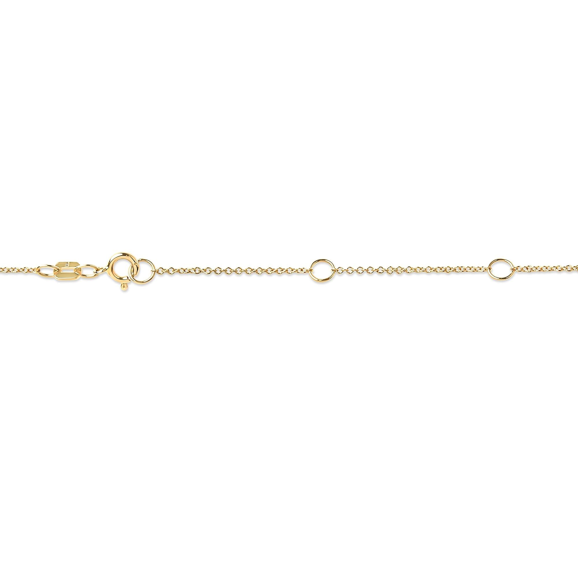 Collar con colgante solitario de oro de 10 quilates con diamante redondo de talla brillante engastado en bisel de 40,6 a 45,7 cm (color HI, claridad SI2-I1) - Friggin Jewelry