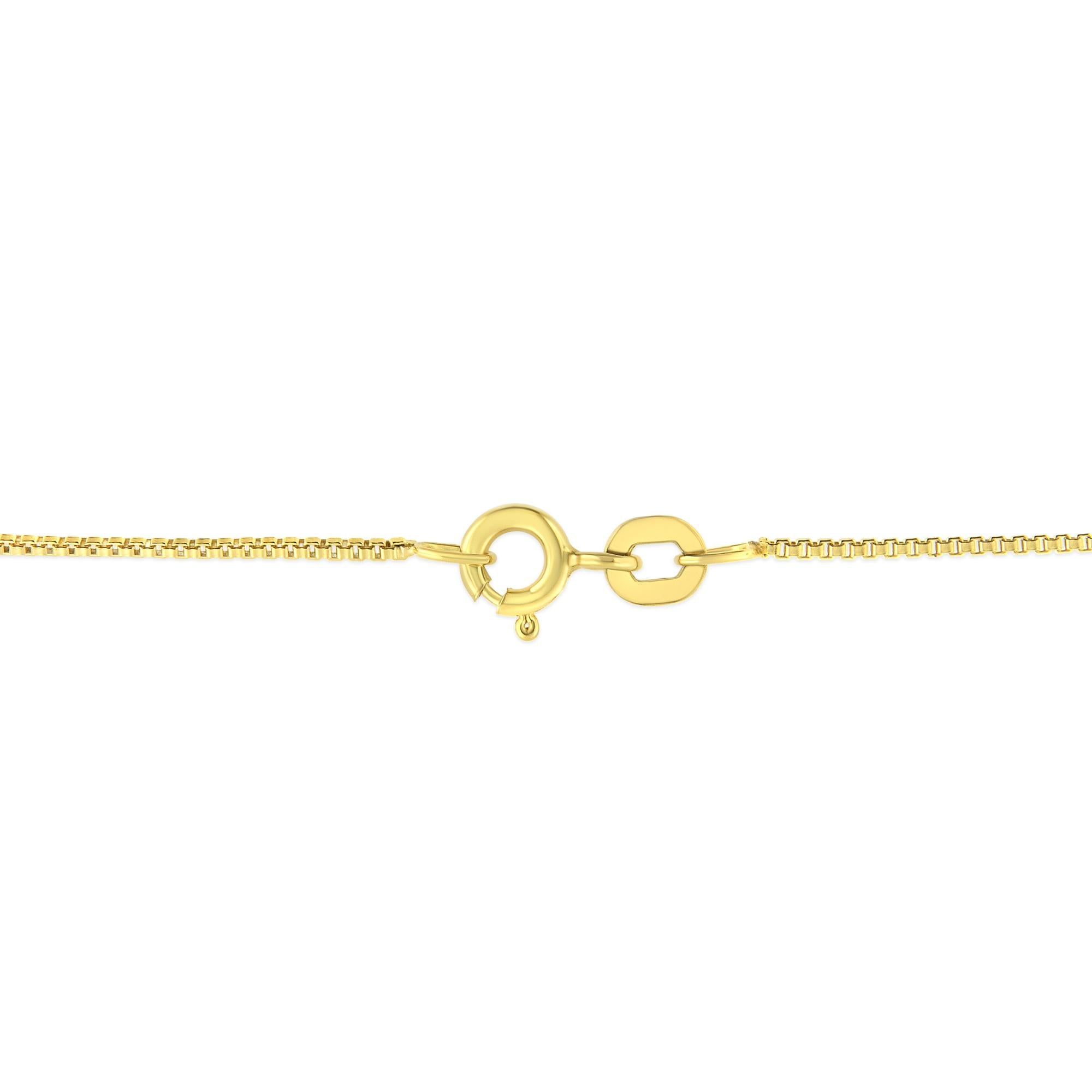 Collar con colgante de 45,7 cm en oro amarillo de 14 quilates, 1/4 ct, con diamantes de talla redonda engastados en garras y 7 piedras en racimo floral (color HI, claridad I1-I2) - Friggin Jewelry