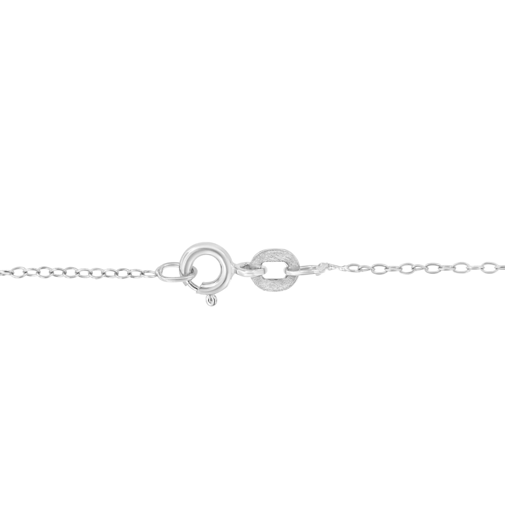 .925 Sterling Silver Diamond Accent Cross Ribbon 18" Pendant Necklace (I-J Color, I2-I3 Clarity) - Friggin Jewelry