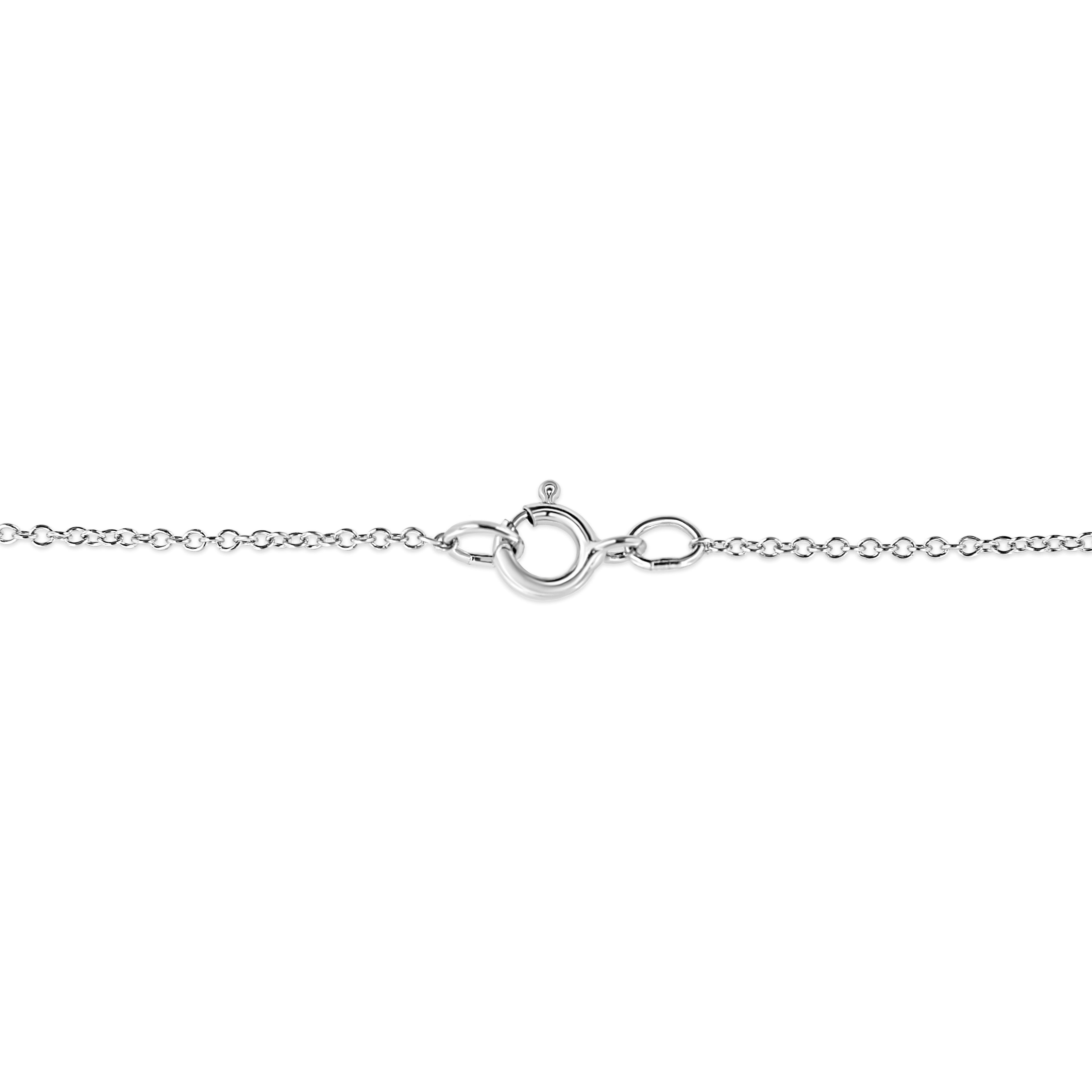 .925 Sterling Silver 1/10 cttw Pave-Set Round-Cut Diamond Open Cross 18" Pendant Necklace (I-J Color, I1-2 Clarity) - Friggin Jewelry