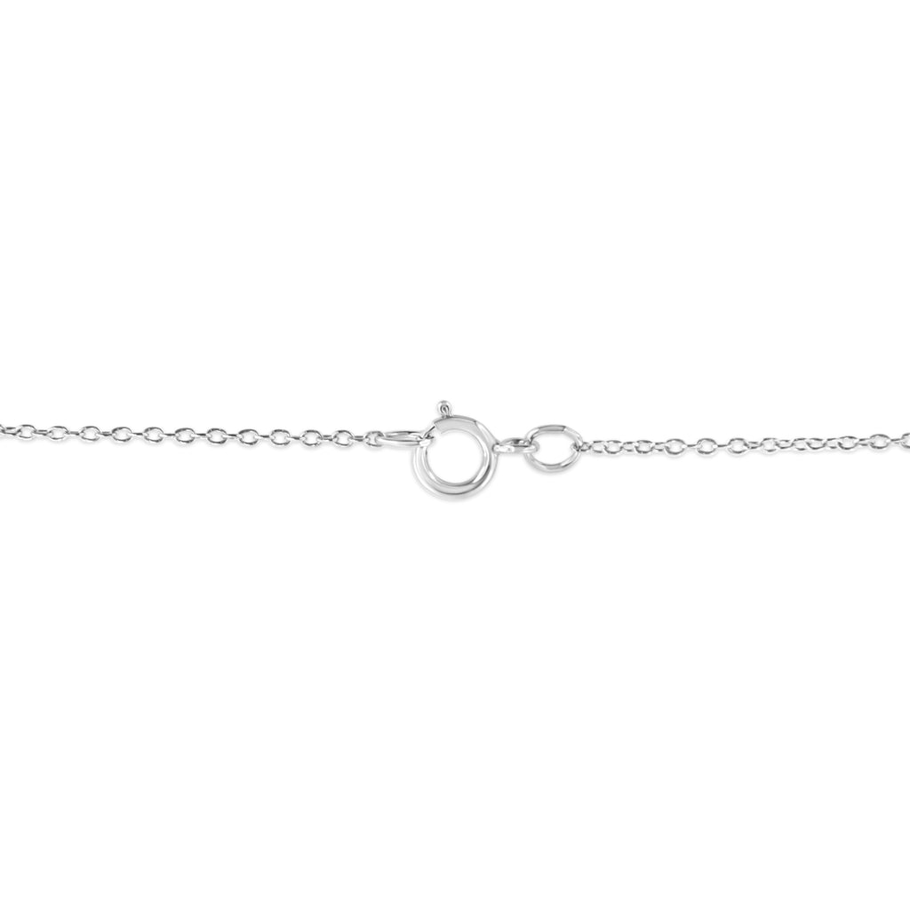 .925 Sterling Silver Pave-Set Diamond Accent Angel Wing 18" Double Heart Pendant Necklace (I-J Color, I1-I2 Clarity) - Friggin Jewelry