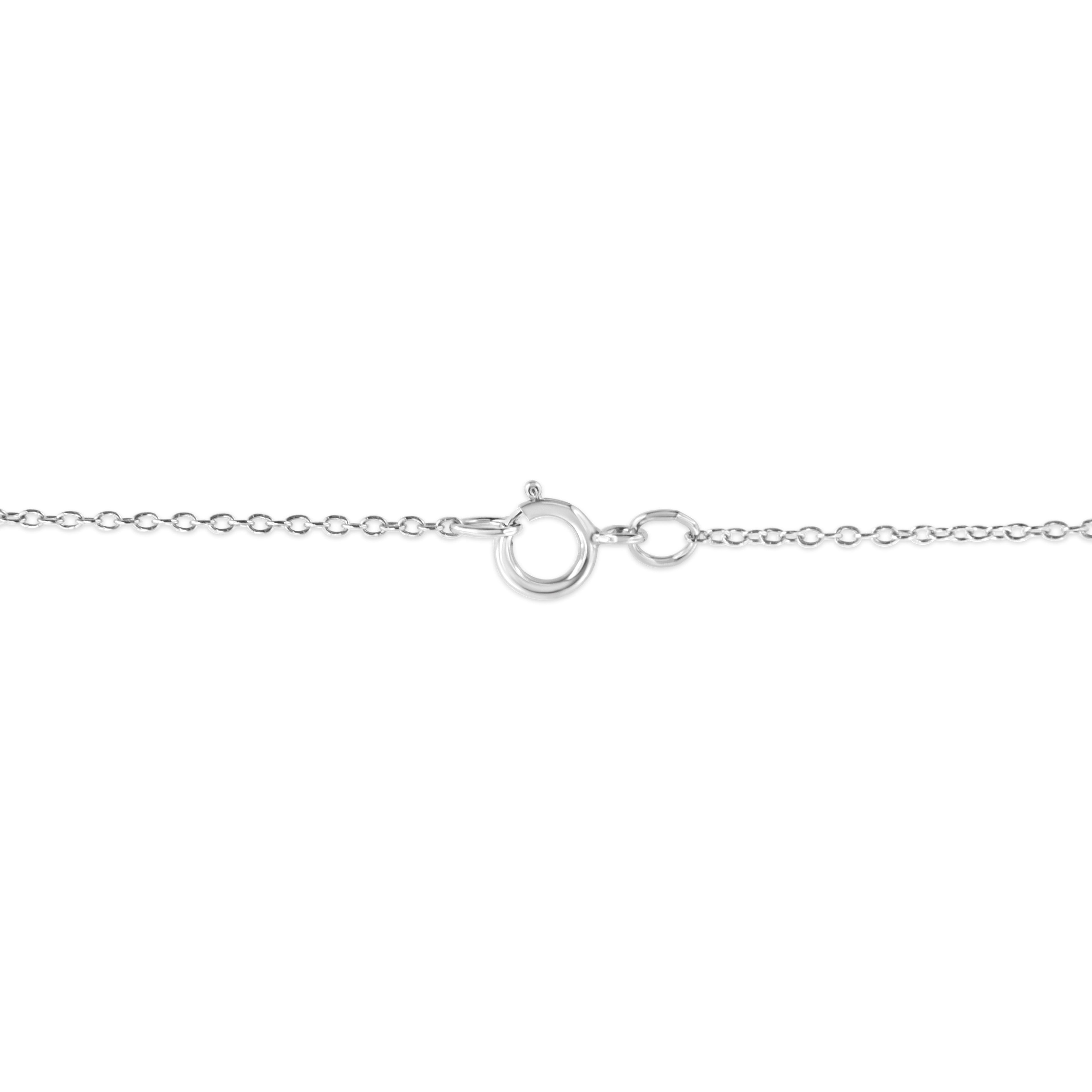.925 Sterling Silver Pave-Set Diamond Accent Angel Wing 18" Double Heart Pendant Necklace (I-J Color, I1-I2 Clarity) - Friggin Jewelry