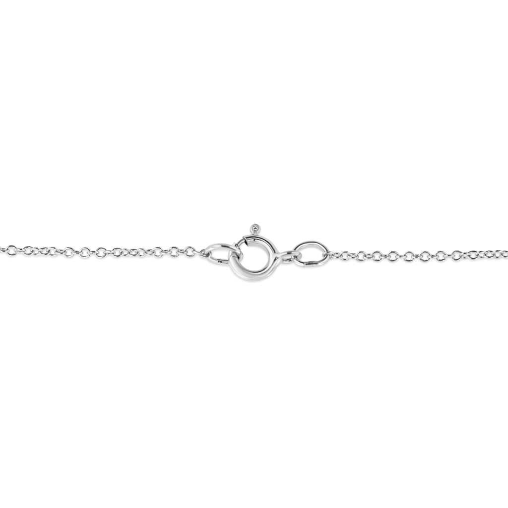 Collar con colgante de doble curva de 45 cm en plata de ley 925 con detalles de diamantes engastados en pavé (color IJ, claridad I1-I2) - Friggin Jewelry