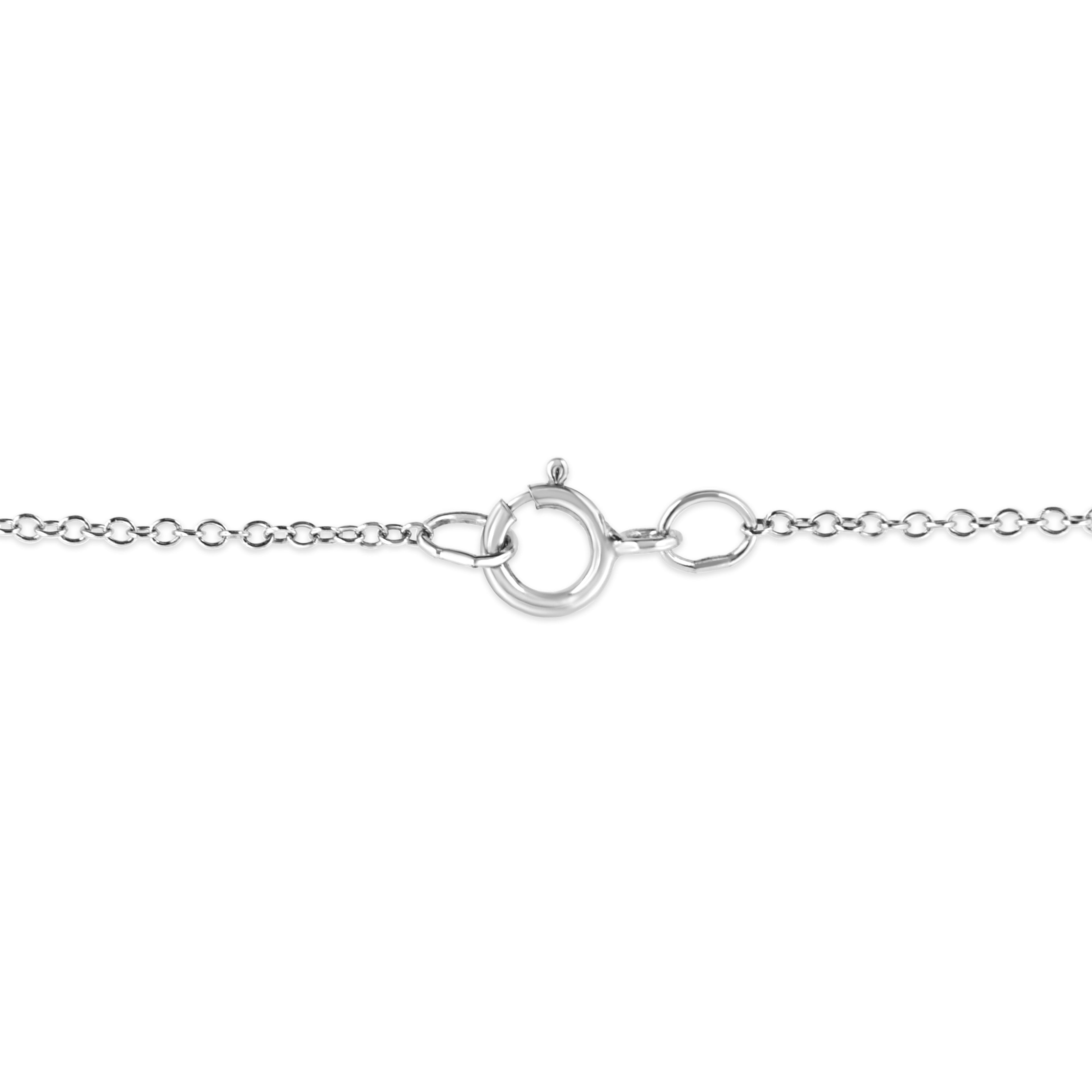 Collar con colgante de estrella de mar de 45 cm en plata de ley 925 con detalles de diamantes engastados en garras (color IJ, claridad I1-I2) - Friggin Jewelry