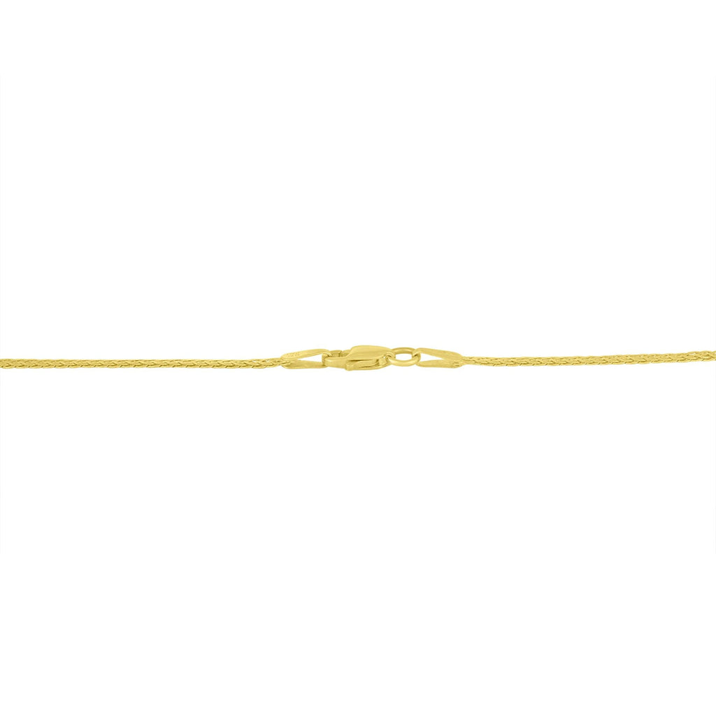 Collana con catena Franco da 18" in oro giallo e bianco 10K con diamanti taglio principessa da 1/2 ct incastonati a canale a forma di "V" (colore HI, purezza SI2-I1) - Friggin Jewelry