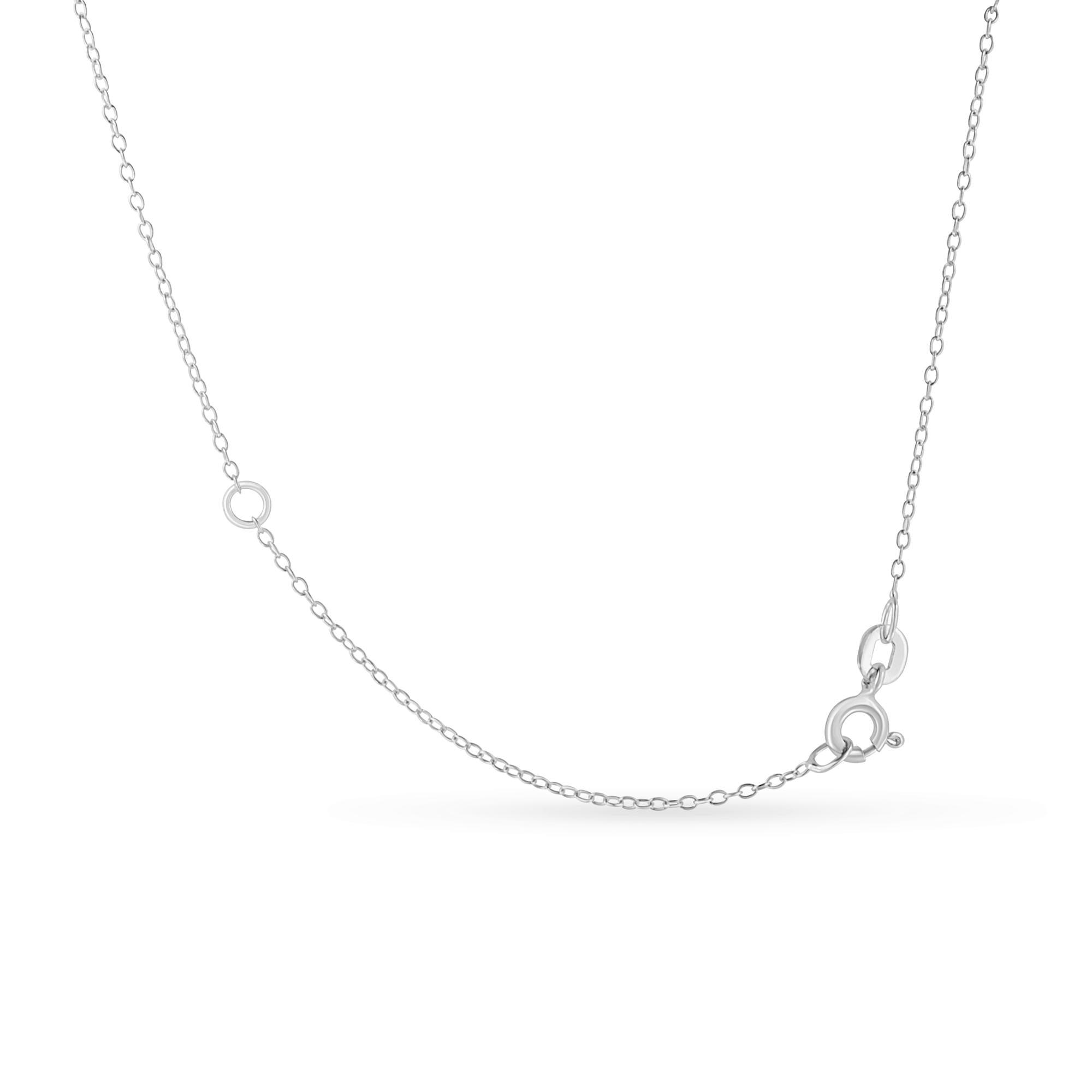 .925 Sterling Silver 1/2 Cttw Diamond Bezel 18" Pendant Necklace (I-J Color, I2-I3 Clarity) - Friggin Jewelry