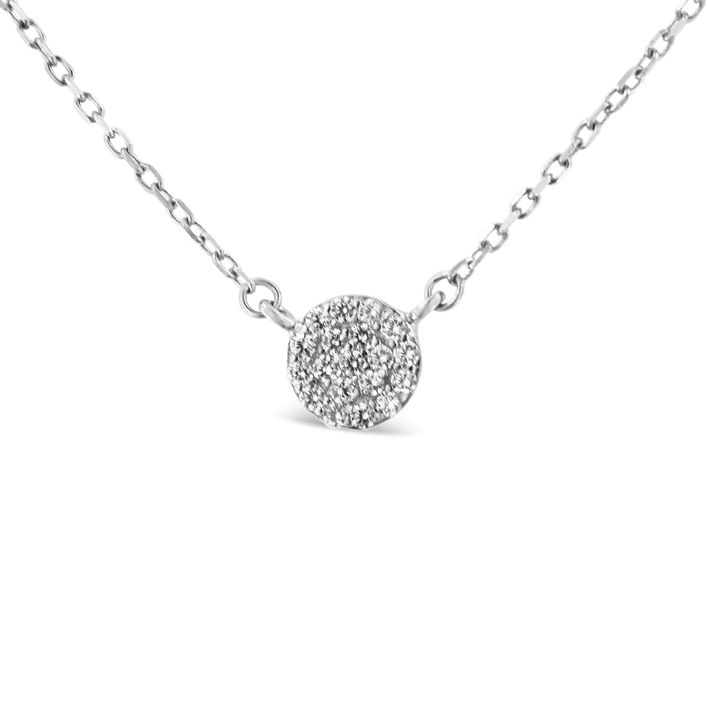 .925 Sterling Silver 1/2 Cttw Round Diamond Medallion Multi-Strand Tri Pendant 18" Necklace (H-I Color, I2-I3 Clarity) - Friggin Jewelry