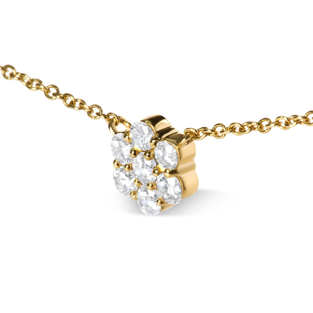 Collar de oro amarillo de 14 quilates con diamantes de 2,00 quilates y 18" (color IJ, claridad I1-I2) - Friggin Jewelry