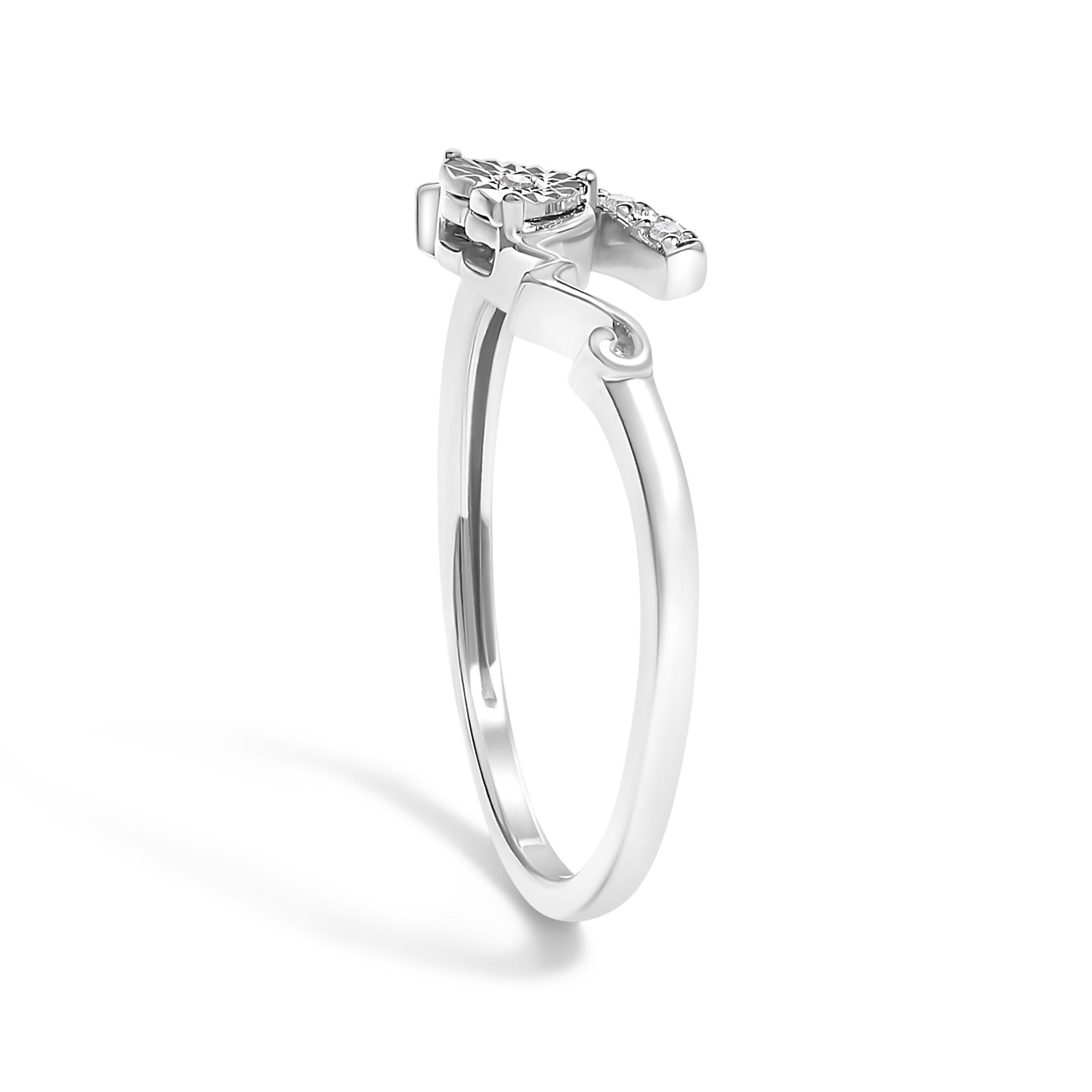 .925 Sterling Silver Diamond Accent "MOM" Heart Ring (J-K Color, I2-I3 Clarity) - Mom - Friggin Jewelry