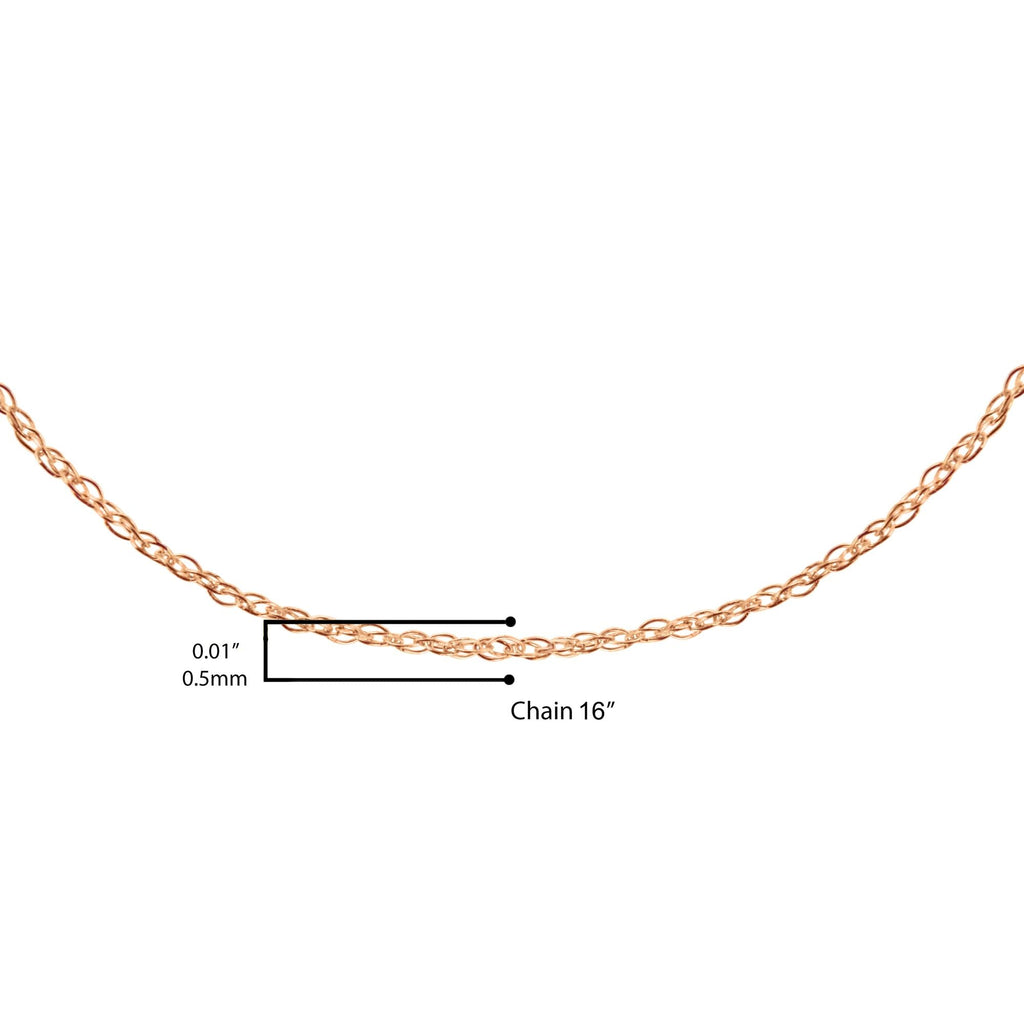 10K Gold 0.5 mm Slender & Dainty Fine Rope Chain Necklace - Friggin Jewelry