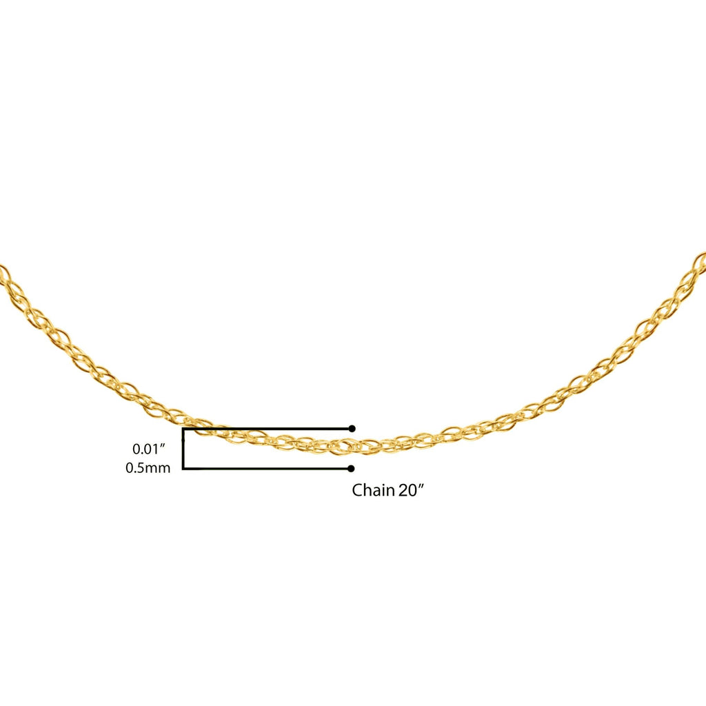 10K Gold 0.5 mm Slender & Dainty Fine Rope Chain Necklace - Friggin Jewelry