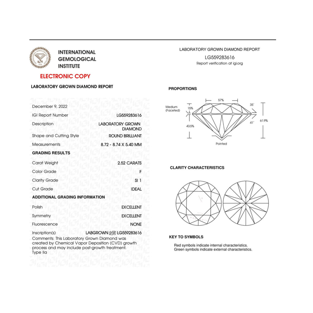 IGI Certified 14K White Gold 5.00 Cttw Round Brilliant-Cut Lab Grown Diamond Classic 4-Prong Stud Earrings with Screw Backs (F-G Color, SI1 Clarity) - Friggin Jewelry Premium
