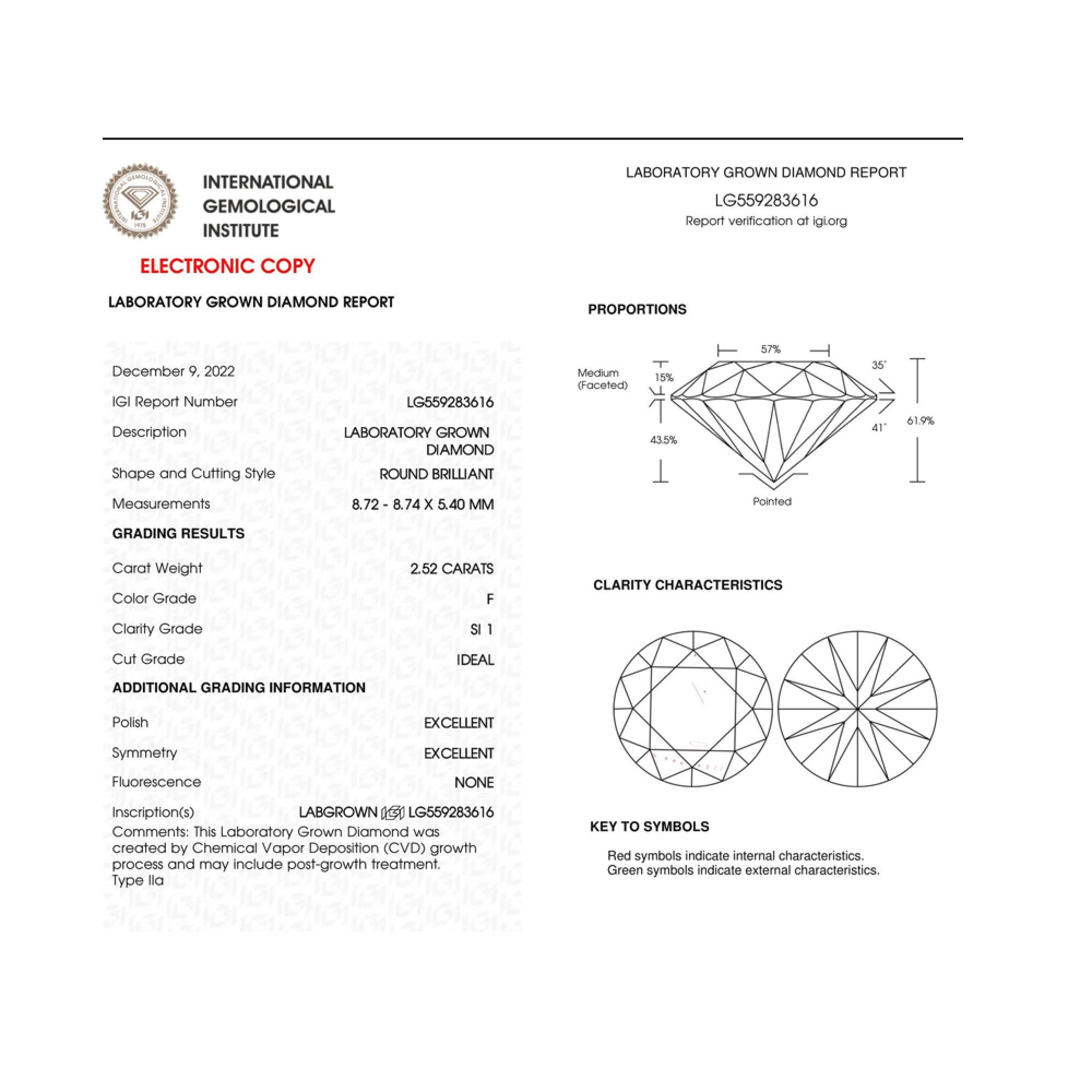 IGI Certified 14K White Gold 5.00 Cttw Round Brilliant-Cut Lab Grown Diamond Classic 4-Prong Stud Earrings with Screw Backs (F-G Color, SI1 Clarity) - Friggin Jewelry Premium
