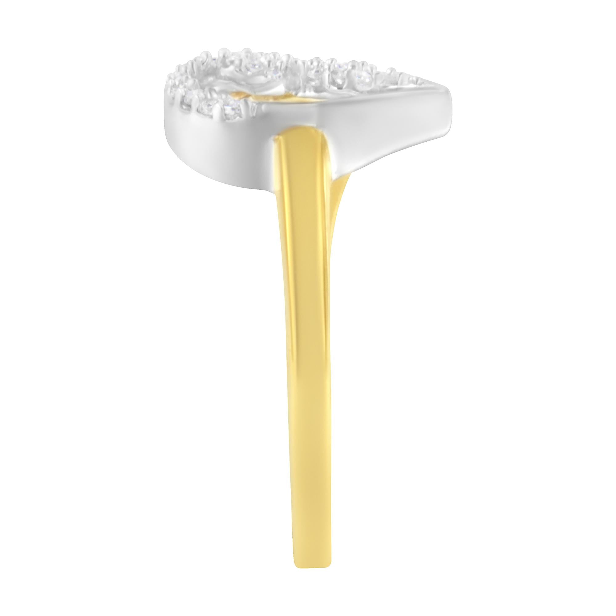 10K Two-Toned Gold Diamond Heart Shape Cluster Ring (1/6 Cttw, H-I Color, I1-I2 Clarity) - Friggin Jewelry