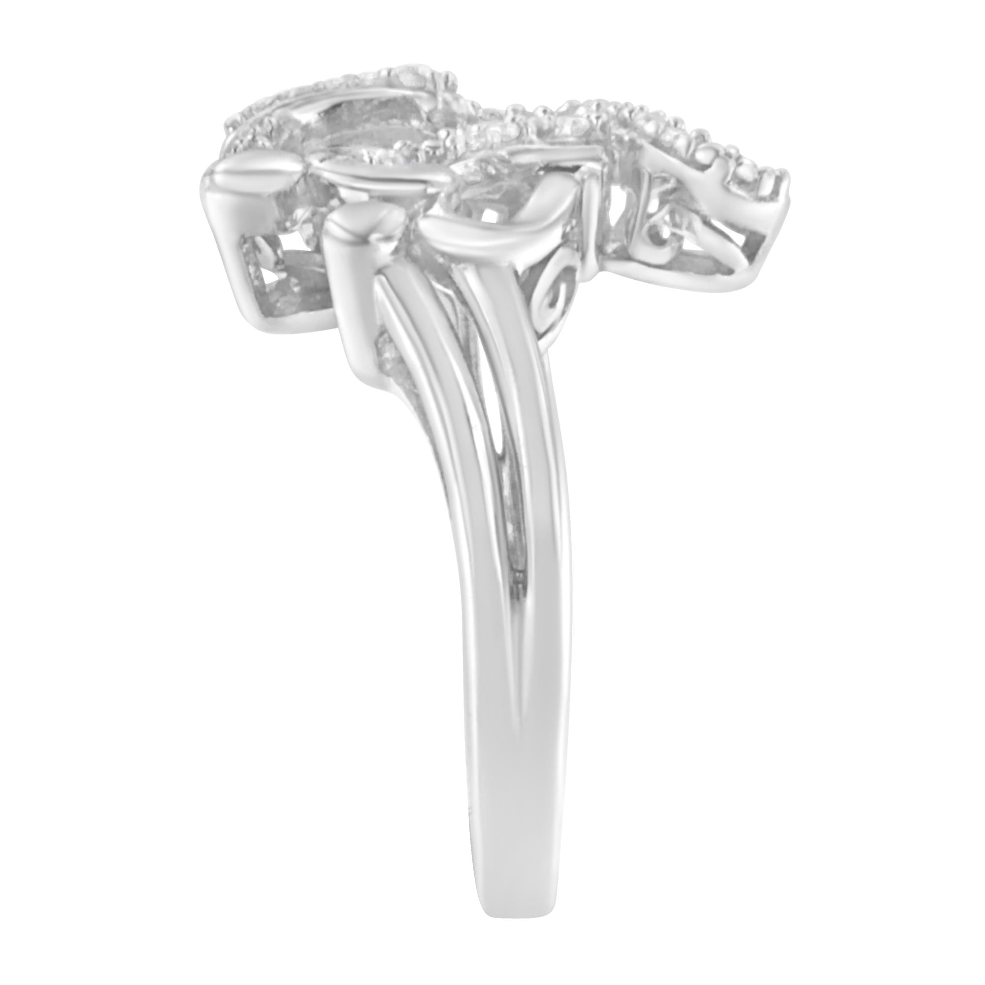 .925 Sterling Silver Diamond Heart and Music Note Ring (1/10 Cttw, H-I Color, I3 Clarity) - Friggin Jewelry