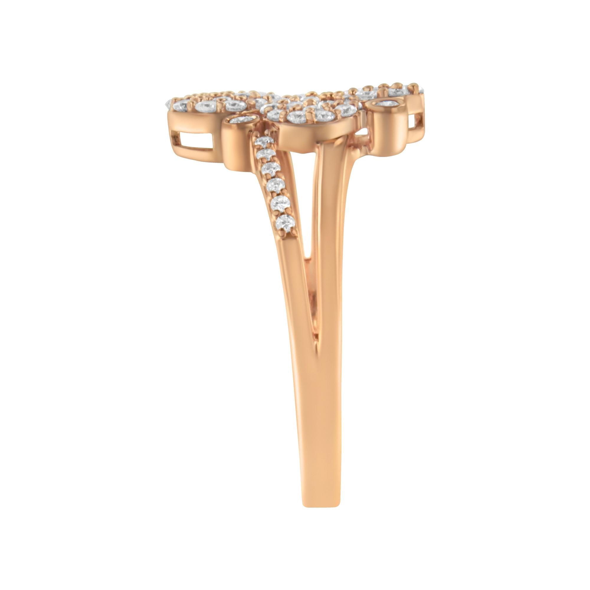 .925 Sterling Silver 1/2 Cttw Diamond Scatter Composite Bypass Ring (I-J Color, I1-I2 Clarity) - Friggin Jewelry
