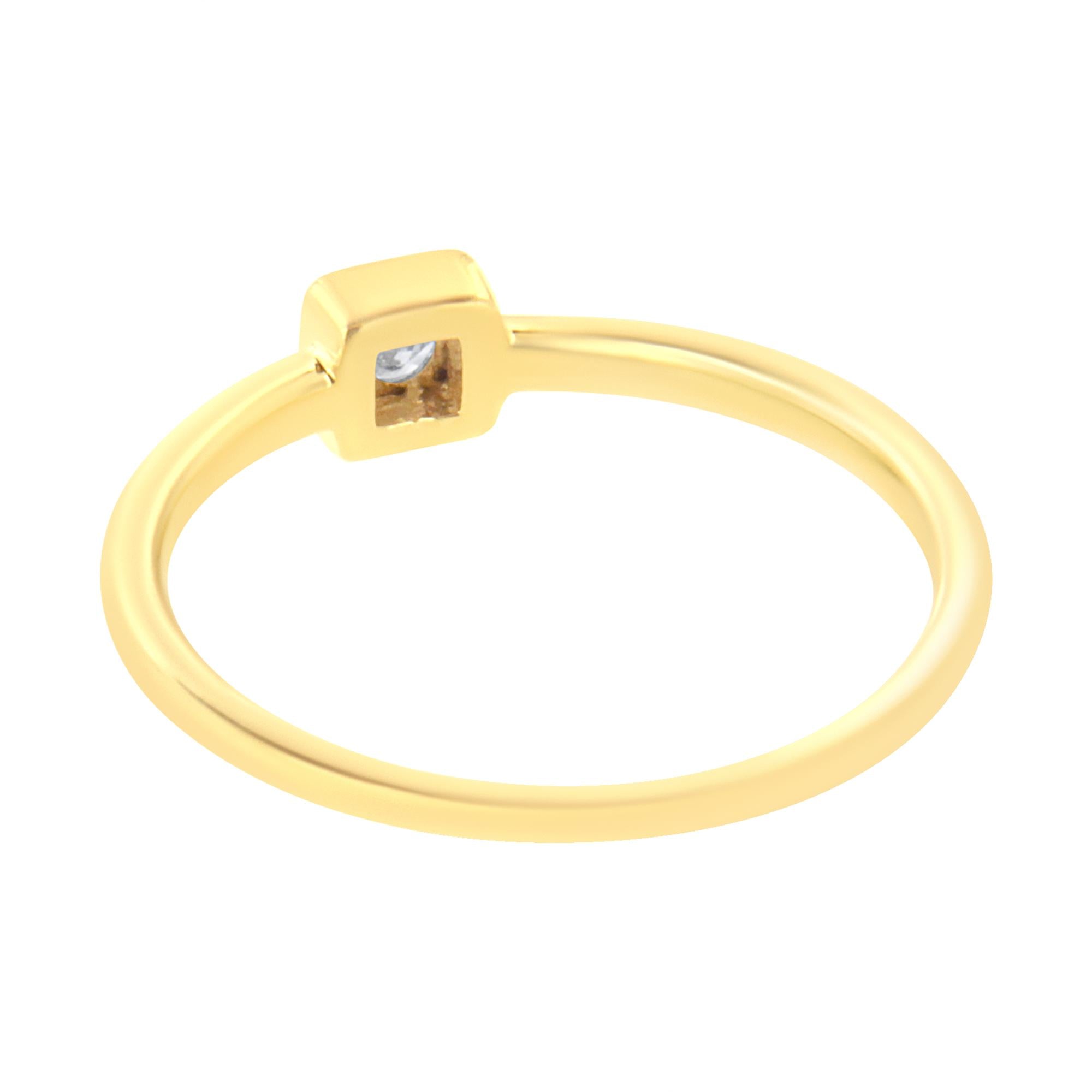 Anello con promessa di diamanti incastonati Miracle da 1/20 ct in argento sterling 925 placcato oro giallo 14K (colore JK, purezza I1-I2) - Friggin Jewelry