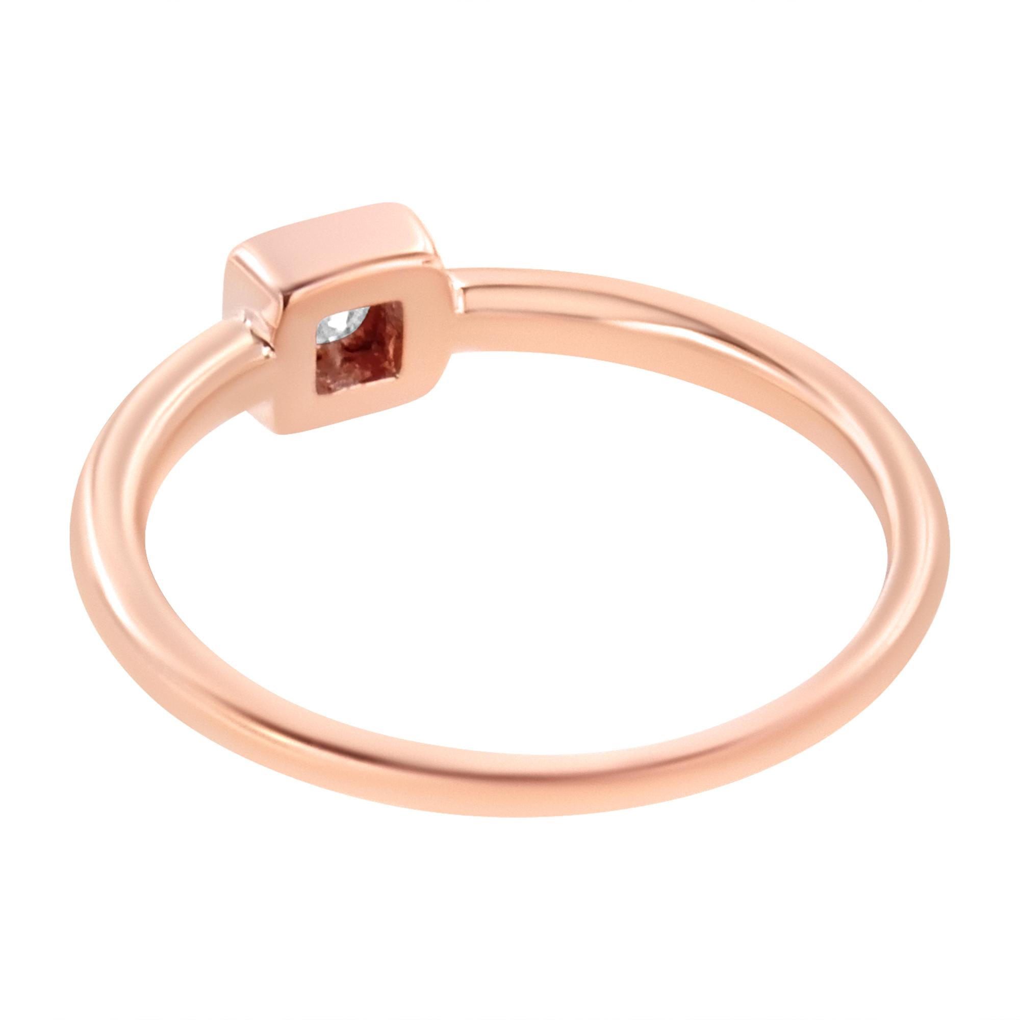 14K Rose Gold Plated .925 Sterling Silver 1/20 cttw Miracle Set Diamond Promise Ring (J-K Color, I1-I2 Clarity) - Friggin Jewelry