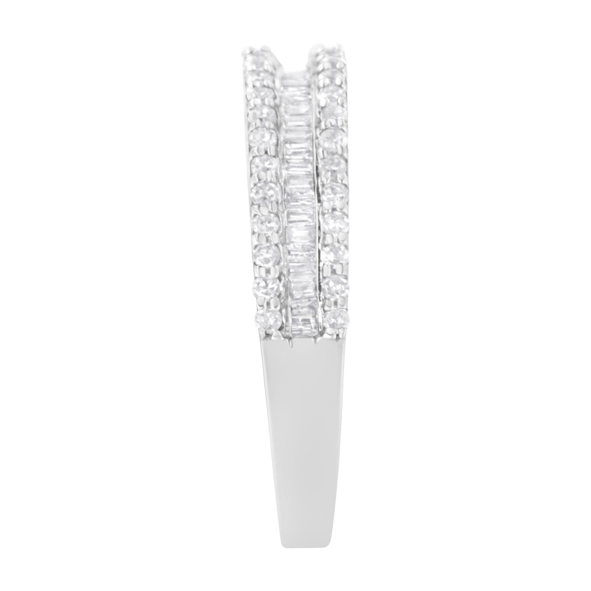 Anello moderno a fascia in oro bianco 14 carati con diamanti da 1/2 carati (colore HI, purezza SI2-I1) - Friggin Jewelry