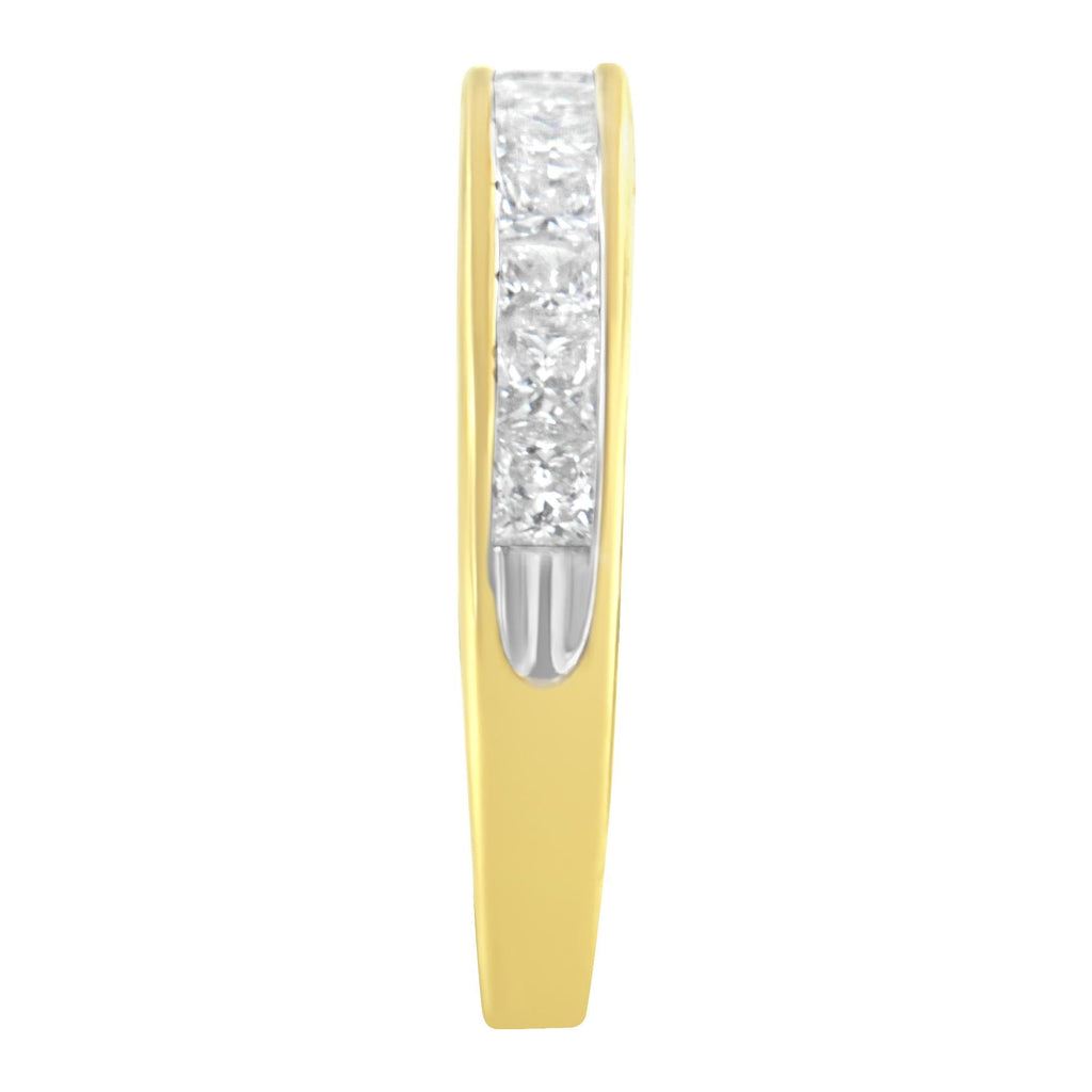 Anillo de oro blanco de 18 quilates con diamantes de talla princesa para mujer (1 ct, color GH, claridad SI1-SI2) - Friggin Jewelry