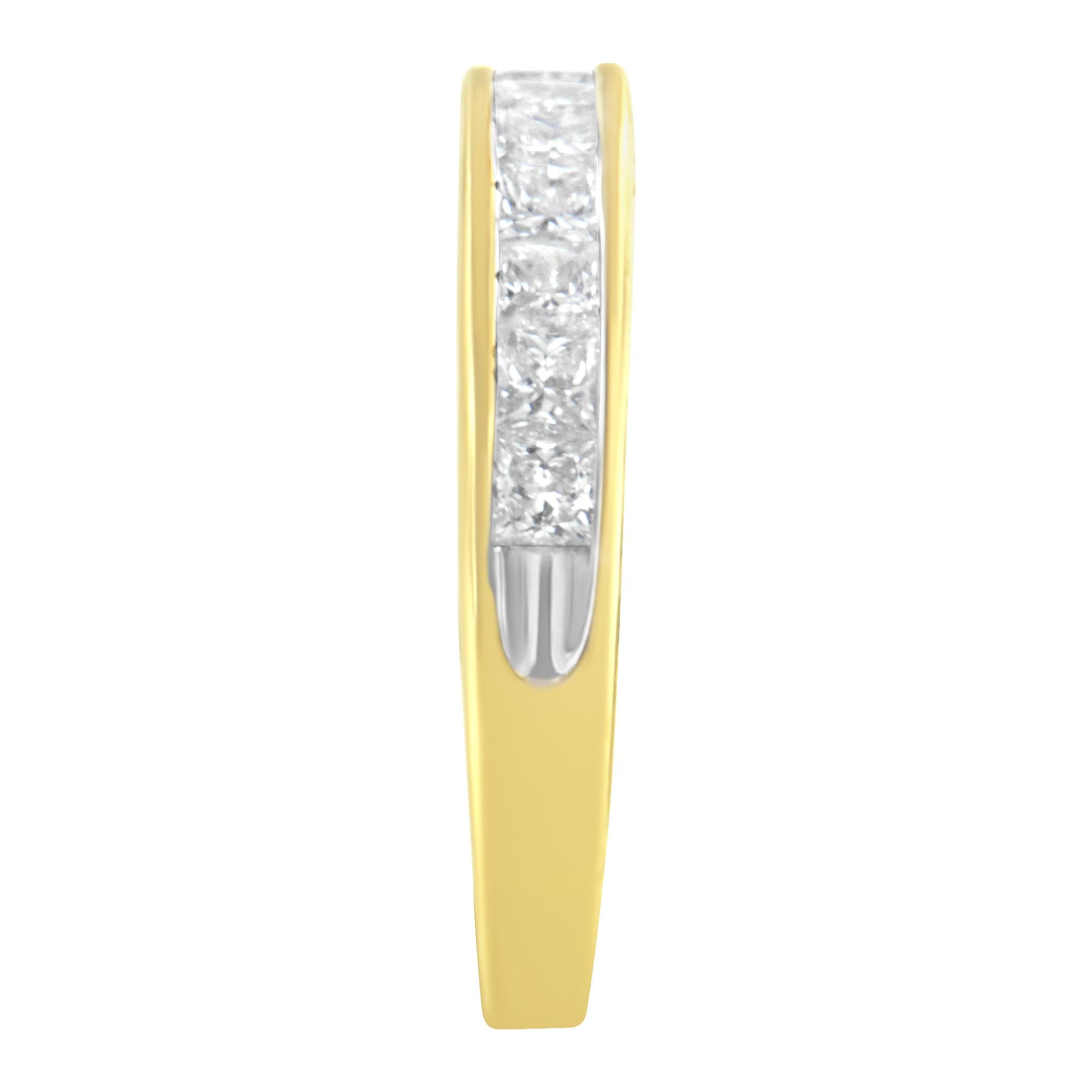 Women's 18K White Gold Princess Cut Diamond Band Ring (1 cttw, G-H Color, SI1-SI2 Clarity) - Friggin Jewelry