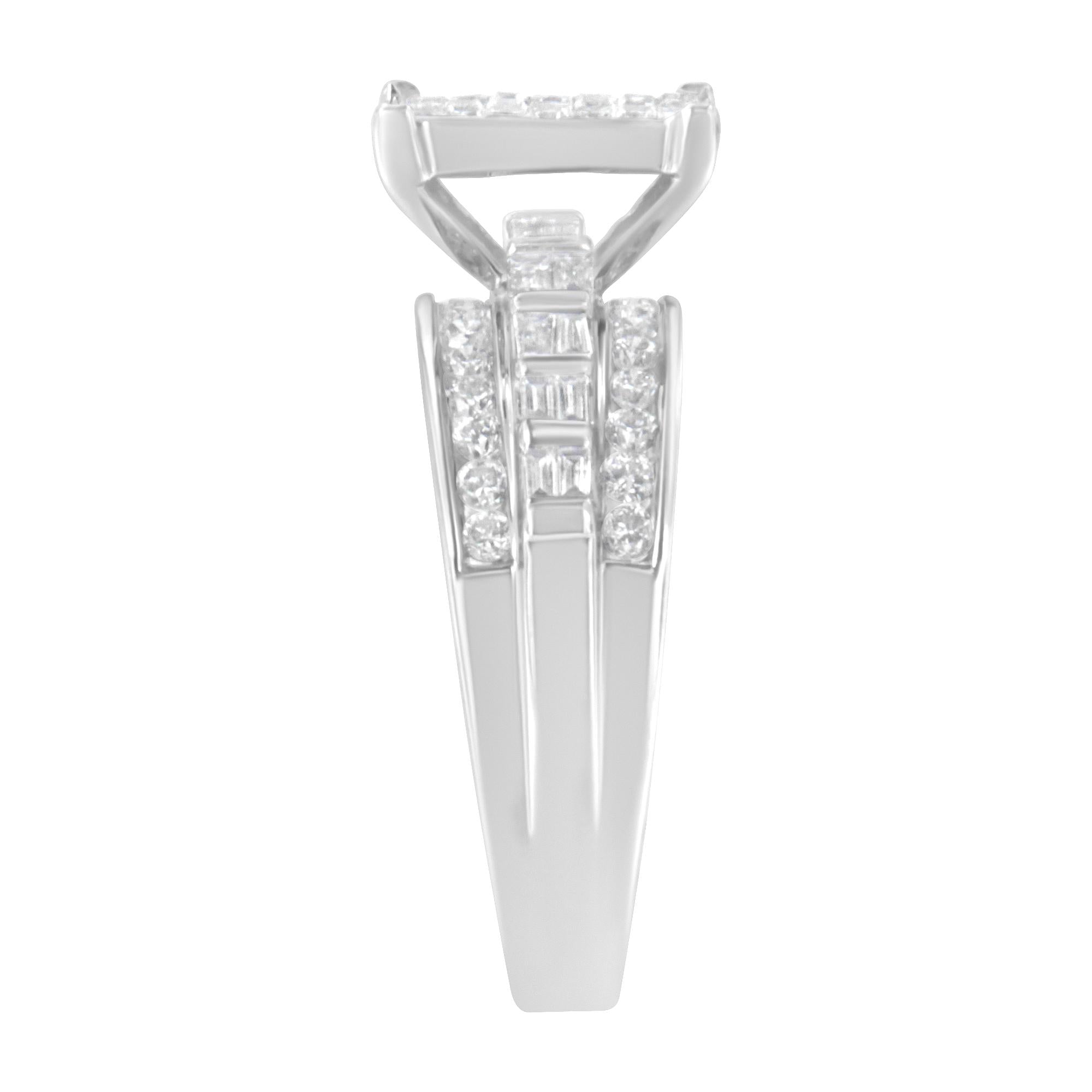 10KT White Gold Diamond Composite Ring (1 cttw, H-I Color, SI2-I1 Clarity) - Friggin Jewelry