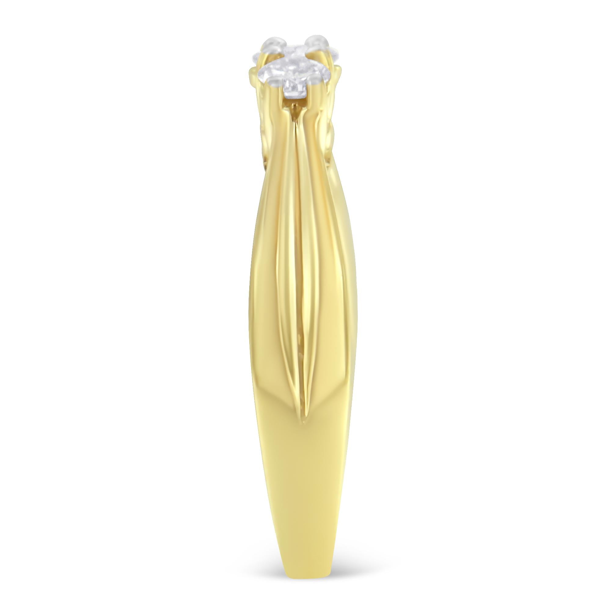 10K Yellow Gold Three-stone Diamond Ring (0.50 cttw, J-K Color, I2-I3 Clarity) - Friggin Jewelry