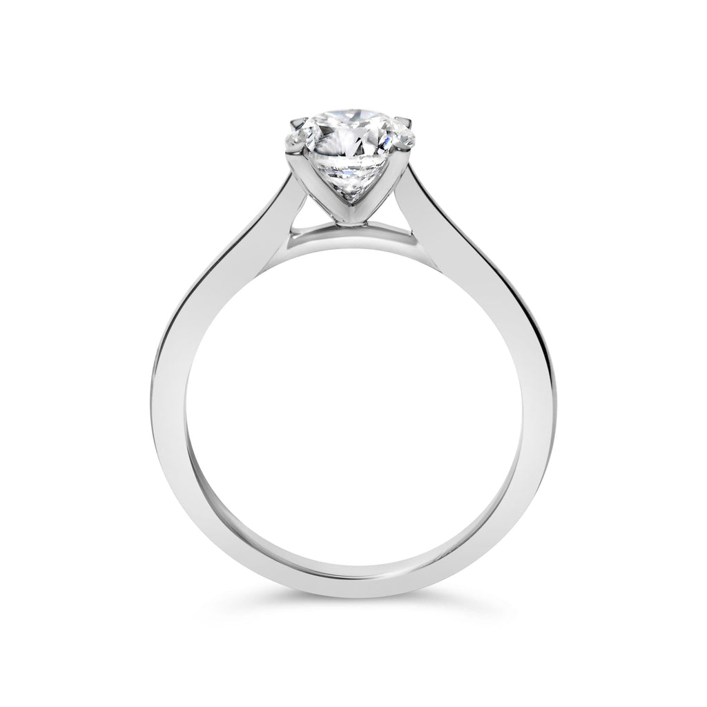 14K White Gold 1.0 Cttw Round Lab Grown Diamond Eagle Claw 4-Prong Set Solitaire Engagement Ring (F-G Color, VS2-SI1 Clarity) - Friggin Jewelry