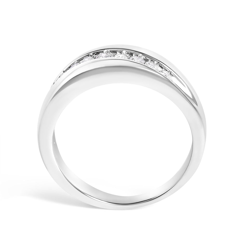 Anillo de plata de ley 925 para hombre con 9 diamantes de 1/2 quilates - Friggin Jewelry