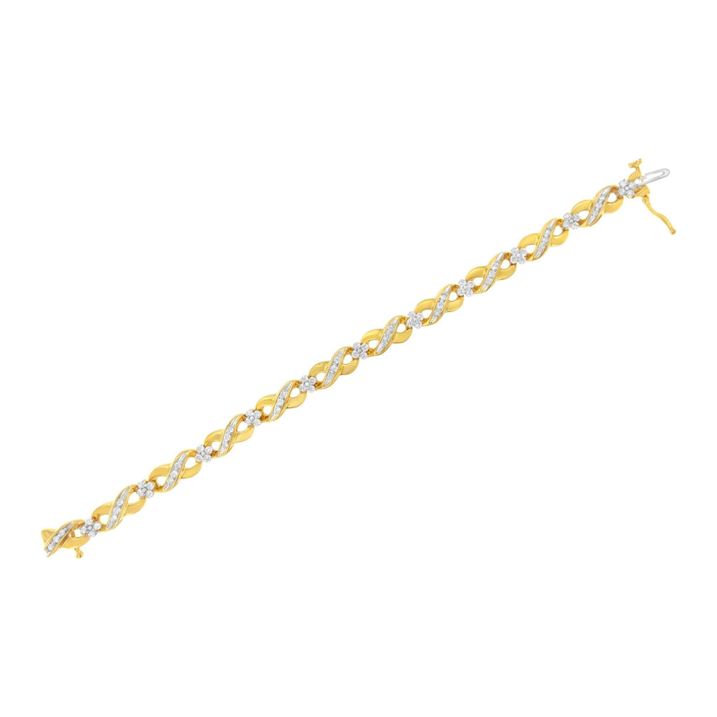 Pulsera "Amor Infinito" de oro amarillo de 10 quilates con diamantes de talla redonda (1,00 ct, color IJ, claridad I2-I3) - Friggin Jewelry