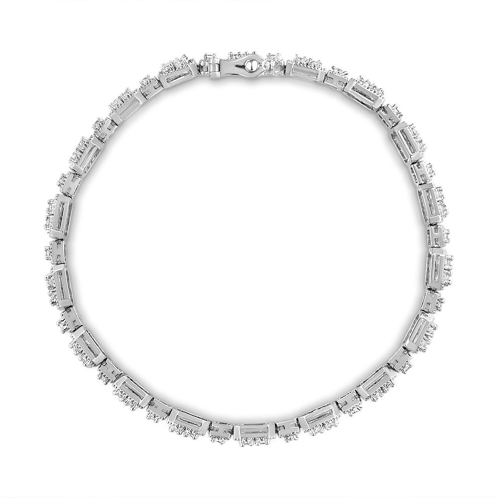 Bracciale a maglie quadrate in oro 10 carati con diamanti da 2,0 ct (colore JK, purezza I2-I3) - Misura 7,25" - Friggin Jewelry