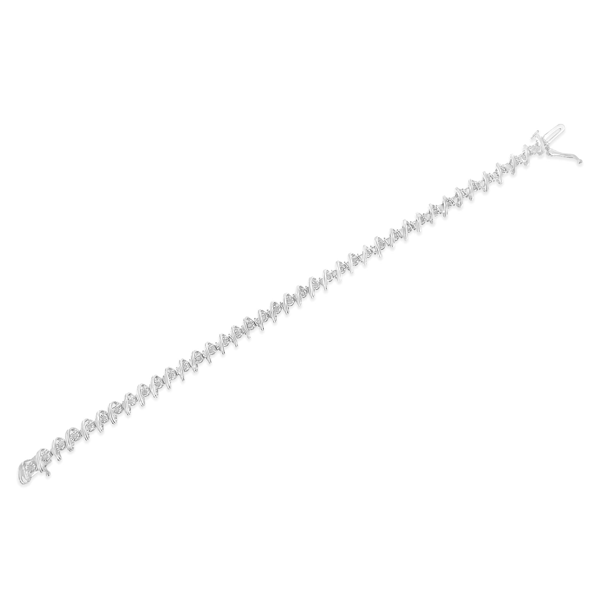 .925 Sterling Silver 1/2 Cttw Diamond Miracle-Set 7" Tennis Bracelet (I-J Color, I3 Clarity) - Friggin Jewelry
