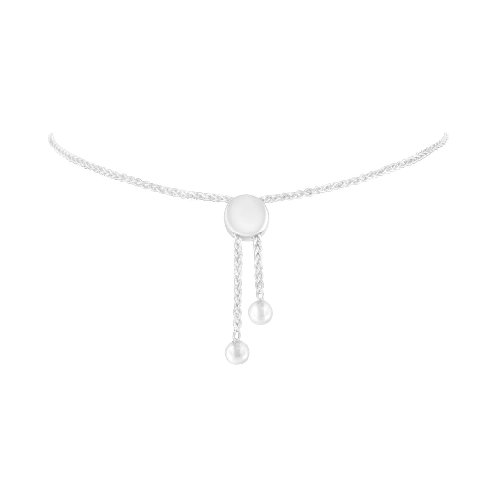 Sterling Silver Diamond Woven Heart Bolo Bracelet (0.1 cttw, H-I Color, I2-I3 Clarity) - Friggin Jewelry