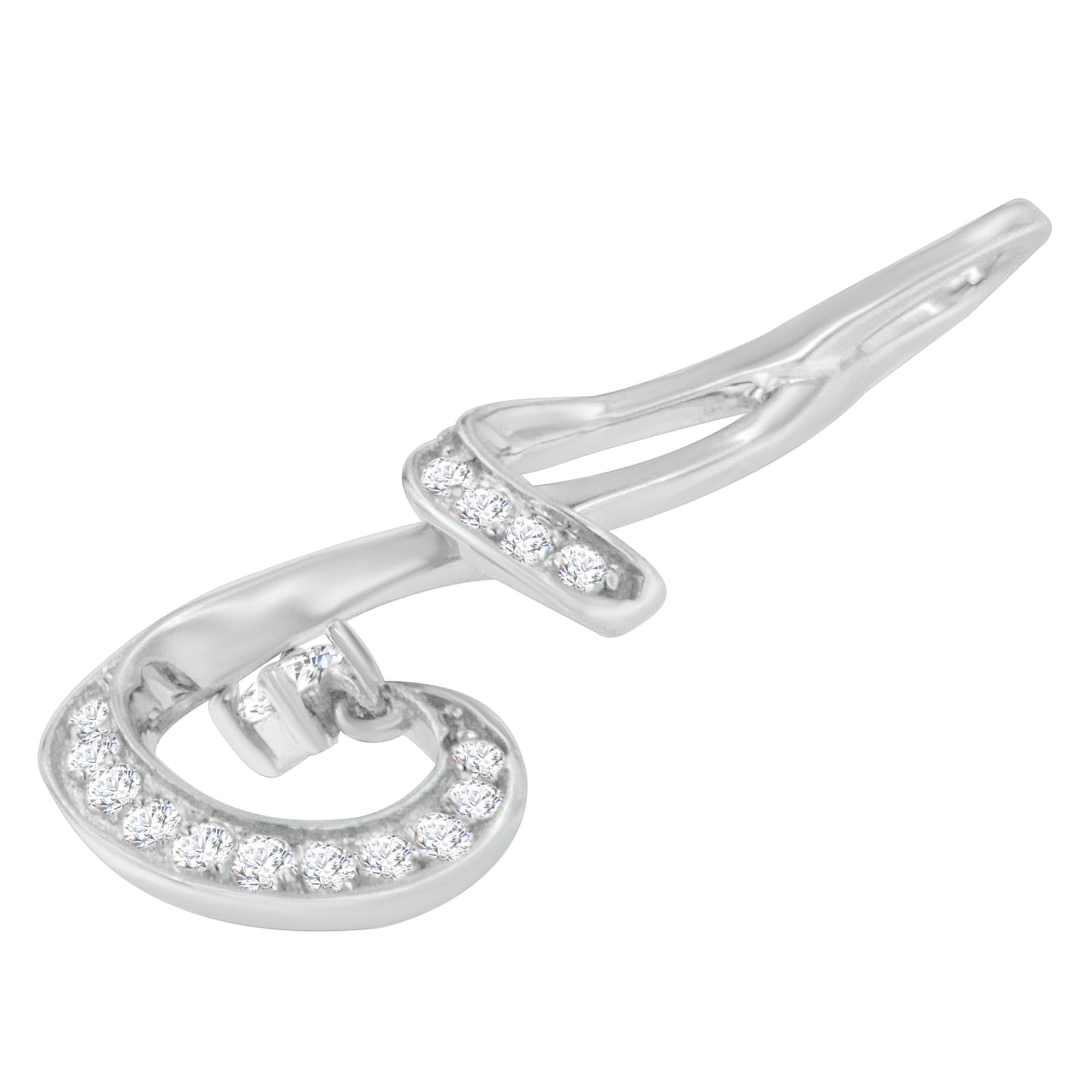 Espira 10K White Gold 1/5 Cttw Brilliant-Cut Diamond Sparkling Spiral 18" Pendant Necklace (J-K color, I2-I3 Clarity) - Friggin Jewelry