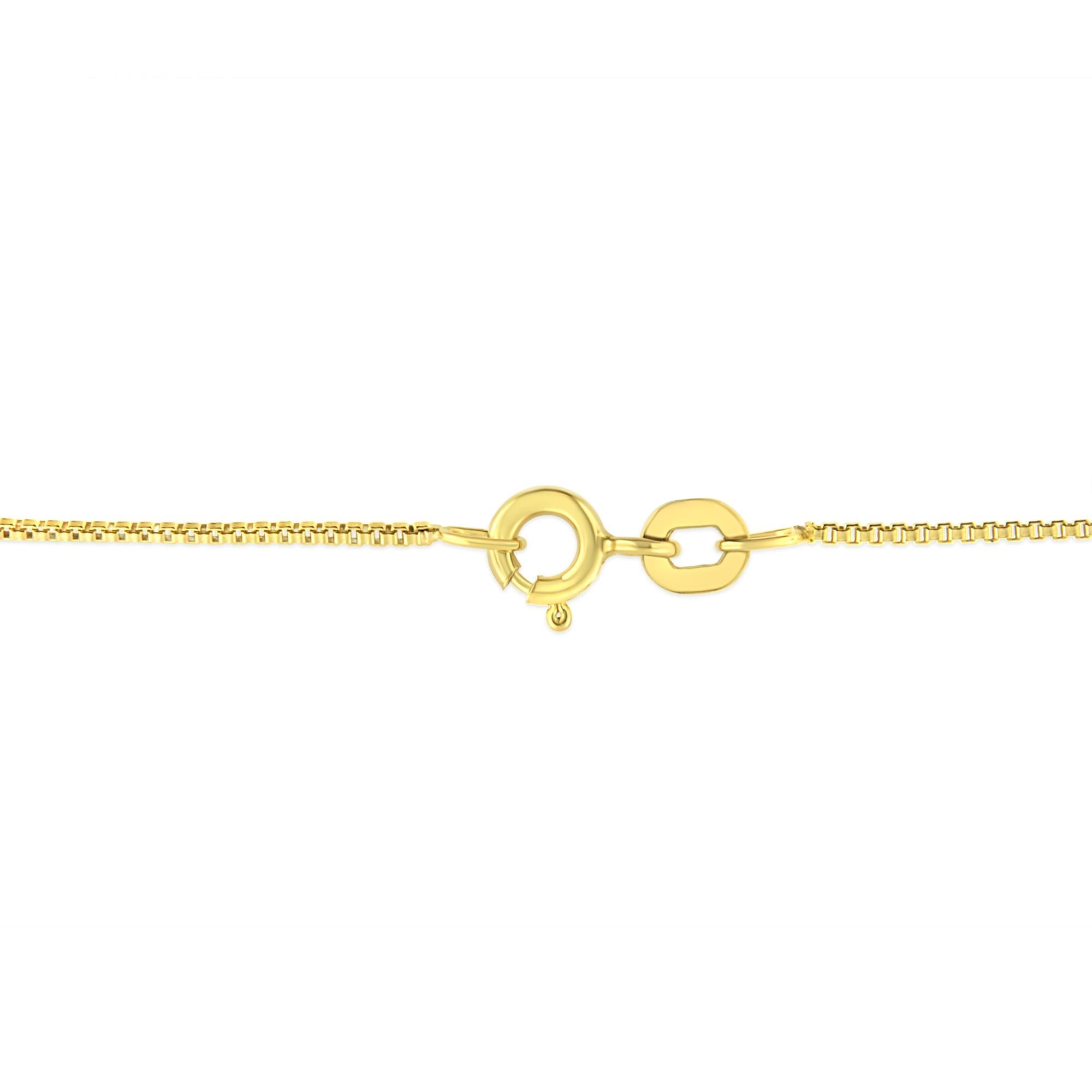 14K Yellow Gold Plated .925 Sterling Silver Brilliant Round Cut Diamond Solitaire Milgrain 18" Pendant Necklace - Friggin Jewelry