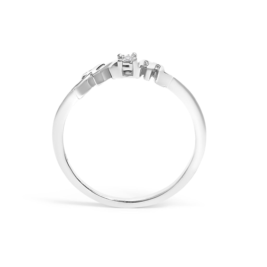 Anello "MOM" in argento sterling 925 con diamanti (colore JK, purezza I2-I3) - Friggin Jewelry