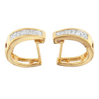 Orecchini in oro giallo 14k con diamanti taglio princess e baguette da 1/2 ct TDW (IJ, VS1-VS2) - Friggin Jewelry