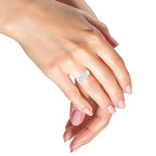Anello con diamanti baguette incastonati a canale da 1/3 carati in oro bianco 14 carati (colore HI, purezza SI1-SI2) - Friggin Jewelry