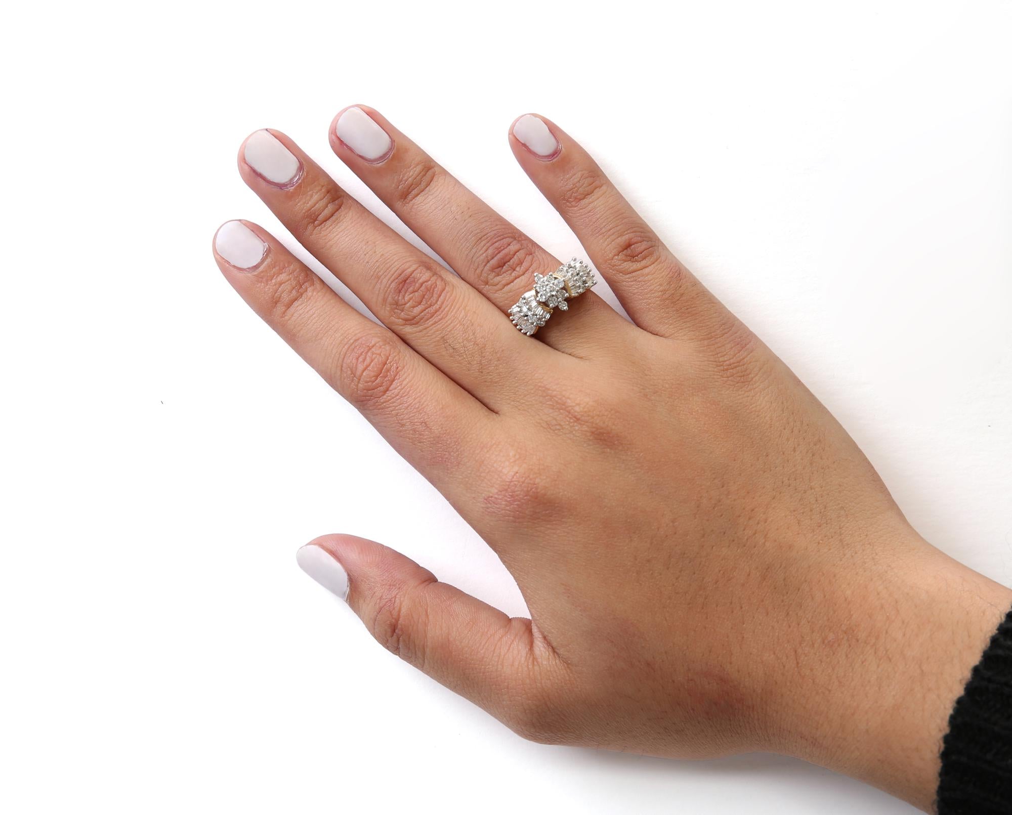 10K Yellow Gold 1.00 Cttw Diamond Starburst Ring Band (H-I Color, I1-I2 Clarity) - Friggin Jewelry